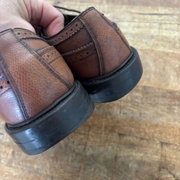 Vintage heavy punched wingtip oxfords mod hipster size 8.5 C HANOVER - Picture 7 of 9